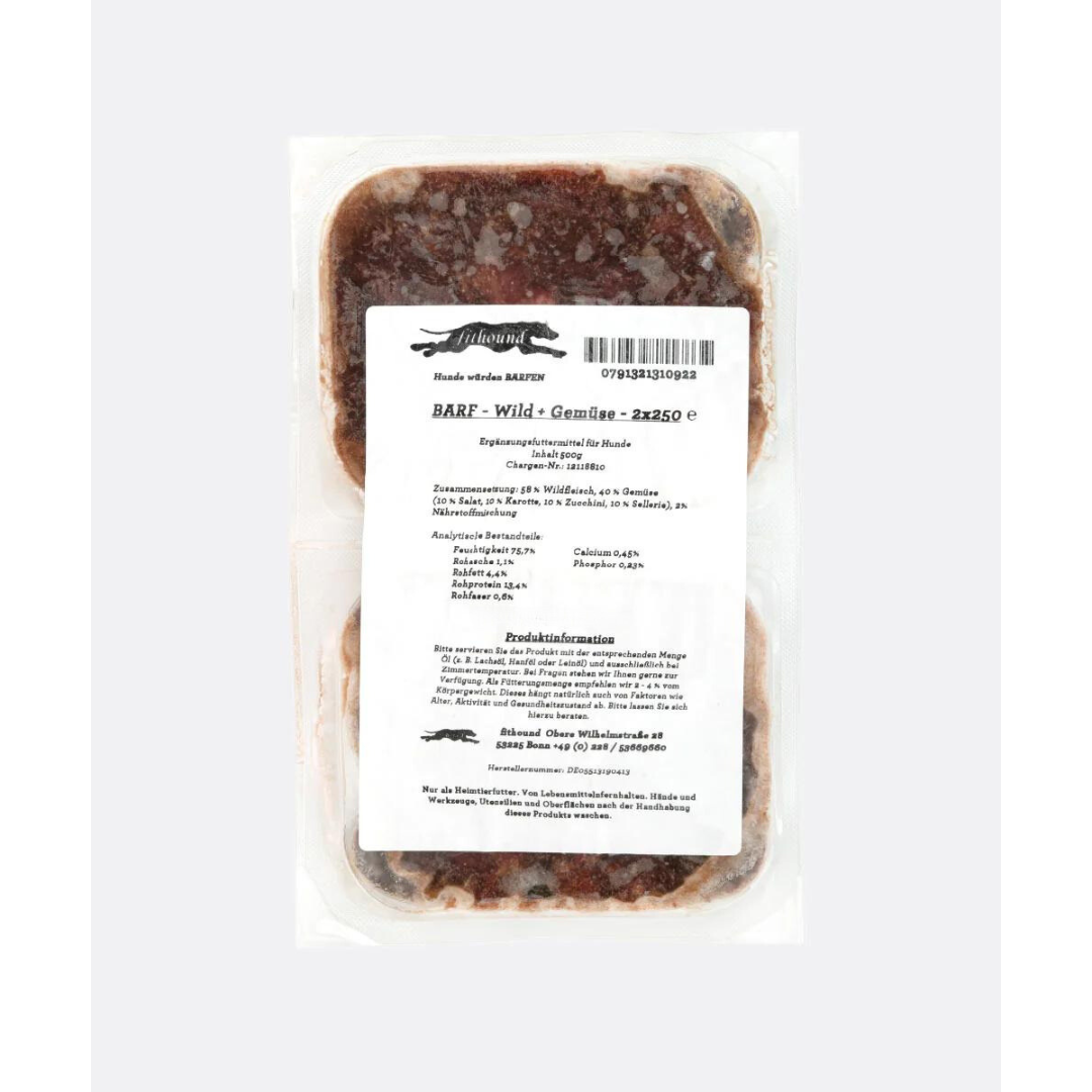 BARF Wild mit Gemüse 2 x 250g