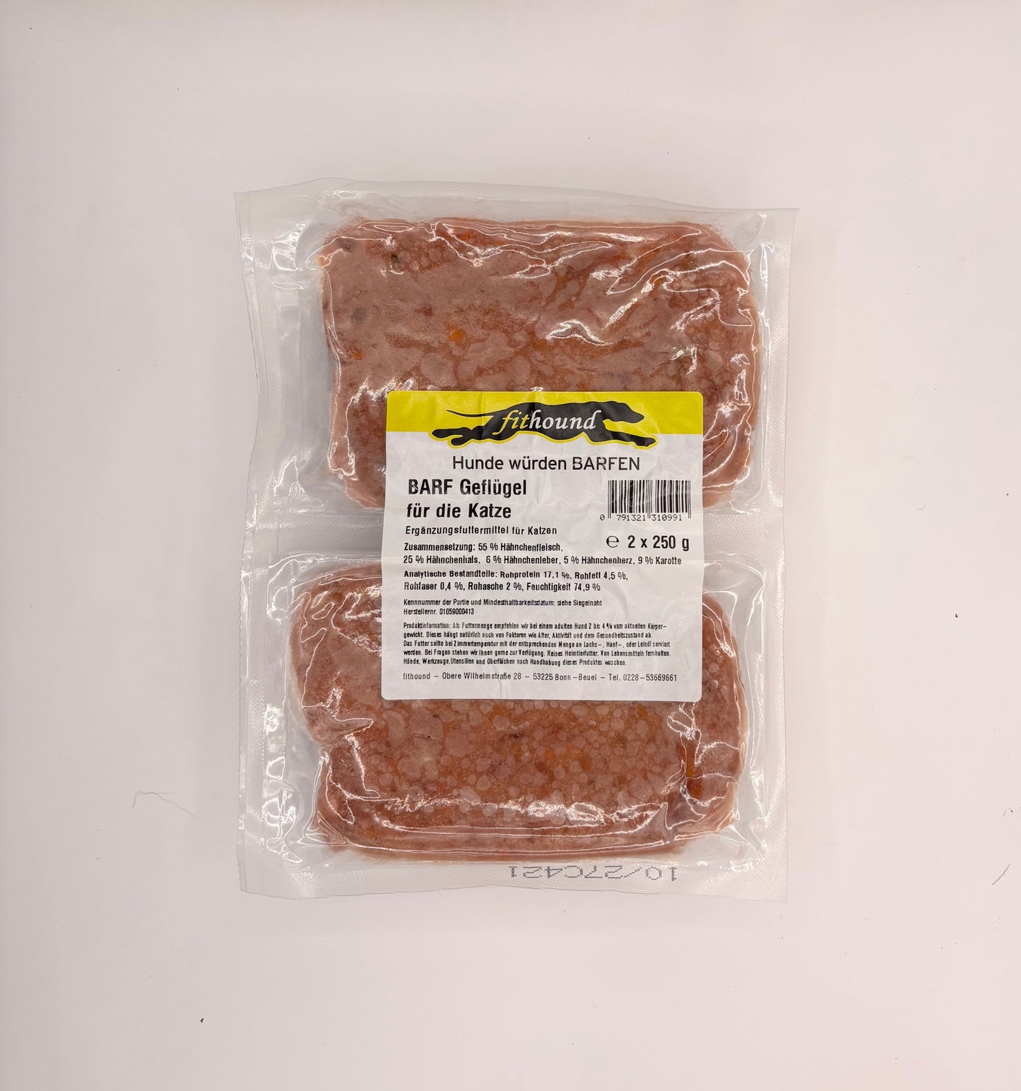 BARF Geflügel für Katzen  2 x 250g