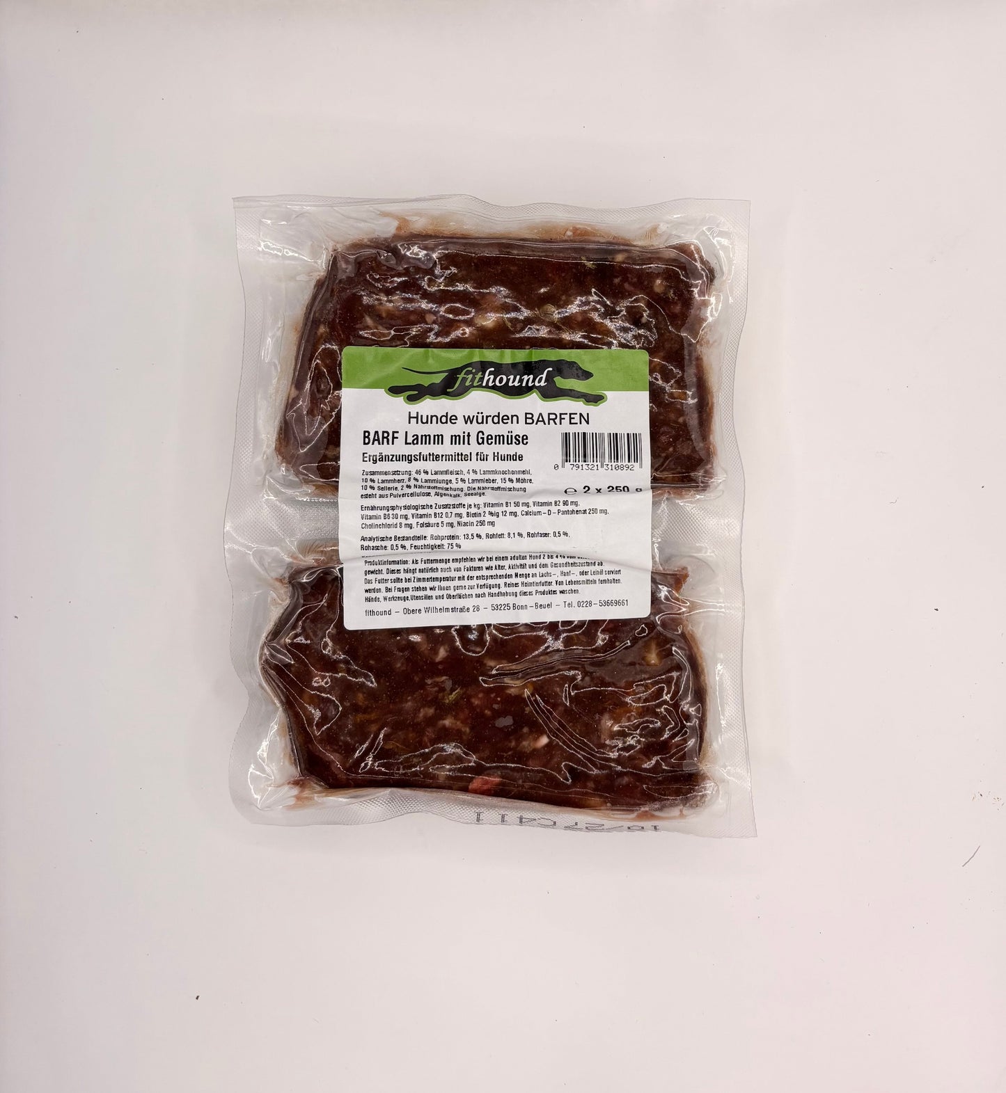 BARF Lamm mit Gemüse 2 x 250 g