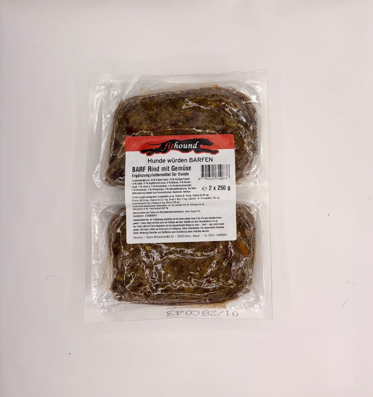 BARF Rind mit Gemüse 2 x 250 g