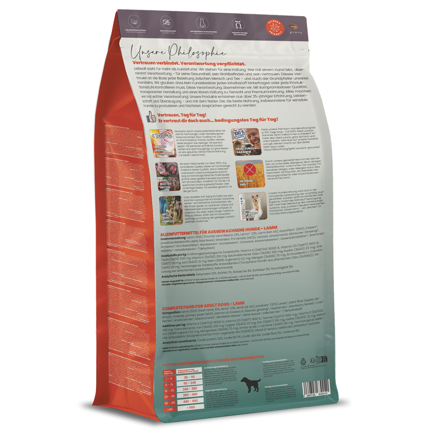 Leitwolf Mono Lamm mit Kartoffeln