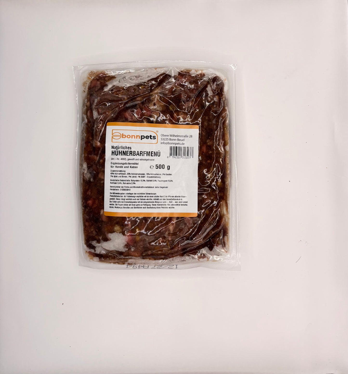 NUR ONLINE! Natürliches Hühnerbarfmenü bonnpets 500g
